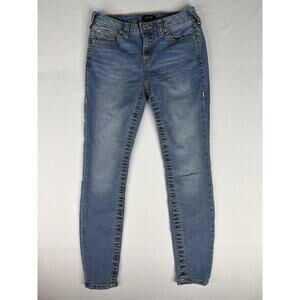 True Religion Jennie Curvy Mid Rise Super Skinny Jeans Size 28 Women